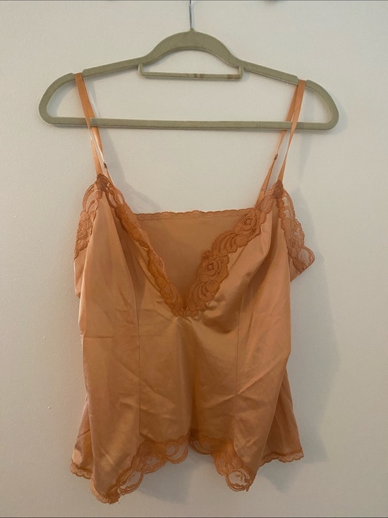 Vanity Fair Tops - Vanity Fair Peach Lace-Trim Camisole